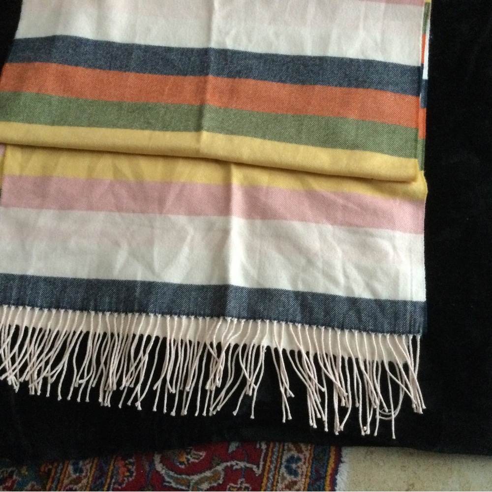 A new day long striped scarf with fringe